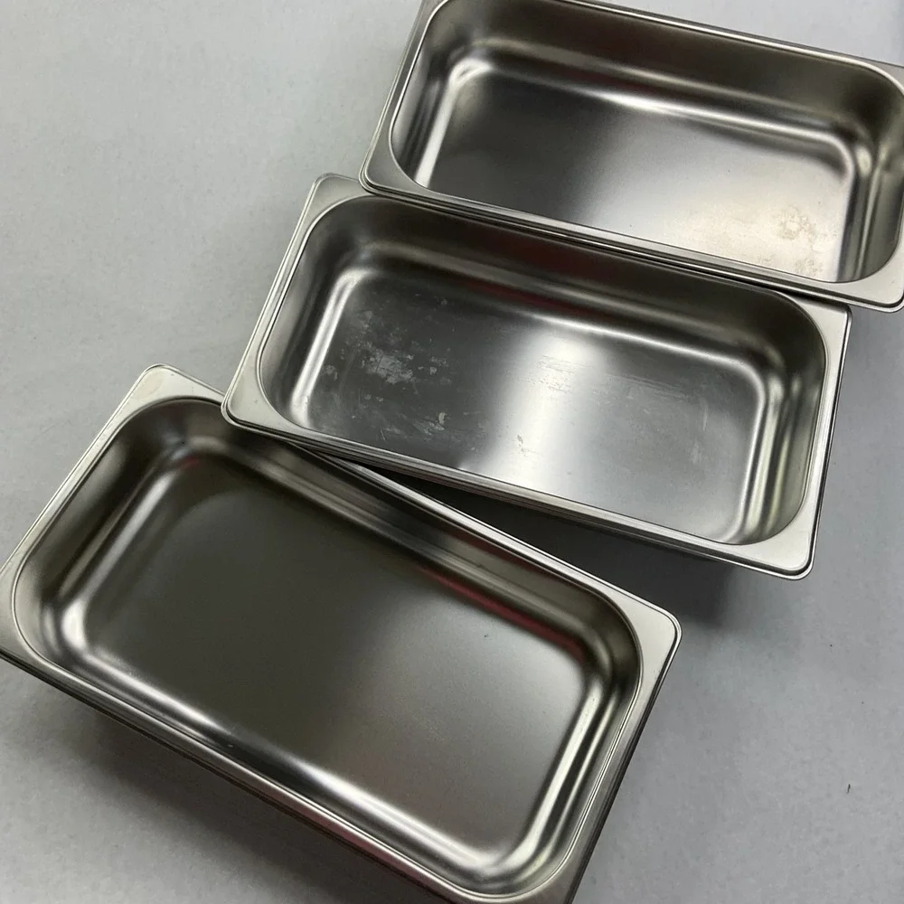 Stainless Steel Steam Table Pans 1/3 Size 2.5 Inch Deep Food Prep Trays